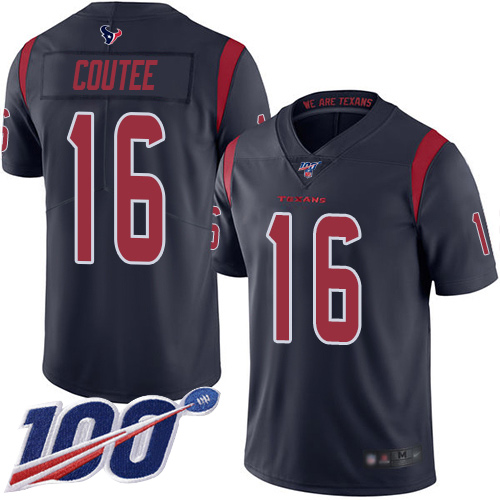 Houston Texans Limited Navy Blue Men Keke Coutee Jersey NFL Football 16 100th Season Rush Vapor Untouchable